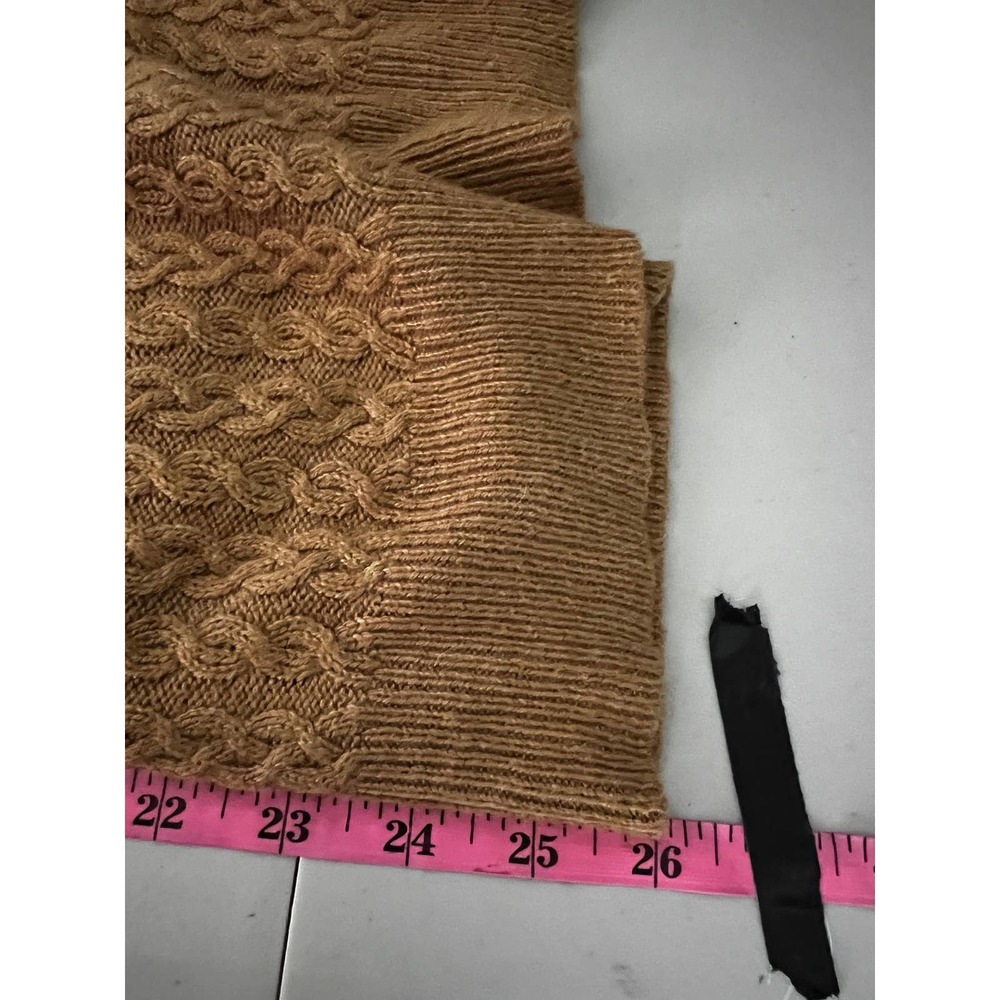 Tommy Hilfiger Women's Sweater Medium Cable Knit‎ Pullover Stretch Buckles Brown - Picture 9 of 9